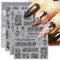 JMEOWIO 3D Embossed Black White Flower Nail Art Stickers Decals Self-Adhesive Pegatinas Uñas 5D Leaves Lace Nail Supplies Nail Art Design Decorati...