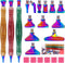 DoreenBow 21Pcs Diamond Art Painting Pens Glitter Christmas Diamond Art Painting Tools Stainless Screw Thread Tips Multi Placer Tips Ergonomic Dia...