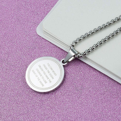 Saint Brendan Necklace - 1" Stainless Steel Catholic St. Brendan Medal Pendant with 24" Chain...