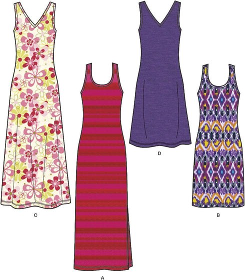 Simplicity Creative Patterns New Look 6210 Misses' Knit Dress in Two Lengths, A (10-12-14-16-18-20-22)...