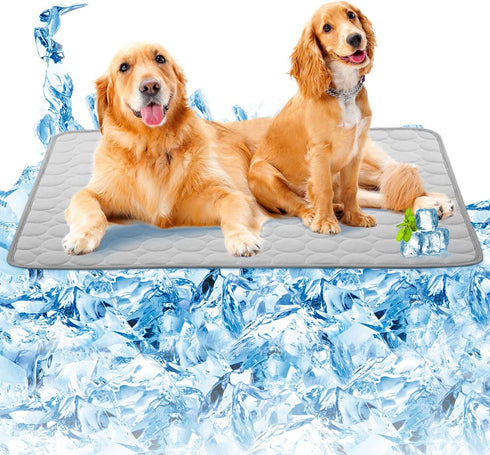 SOMOYA Dogs Self Cooling Mat Pet Cool Pads Blanket Hot Weather Sleeping Kennel Mat,Washable Ice Silk Sleep Mat Pad Non-Toxic Breathable for Large ...