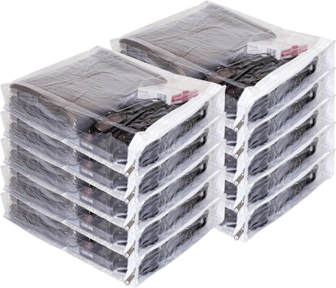 10-Pack Clear Vinyl Zippered Storage Bags 9 x 11 x 2 Inch with Display Pocket...