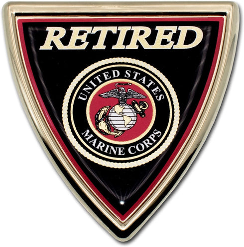 Elektroplate Officially Licensed Retired Marines Shield Chrome All Metal Emblem for Cars, Trucks, and All Auto | Universal Fit at 3.0" x 2.9" | We...