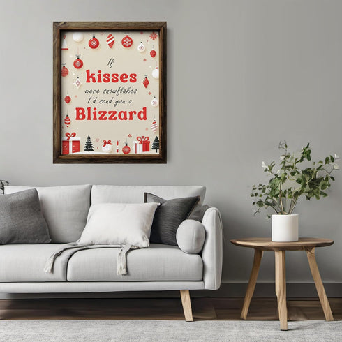 Posterizer 1 pcs-If kisses were snowflakes i'd send you a blizzard-Romantic Art-Holiday Poster Collection-Gifts for Women-Living Room Bedroom Deco...