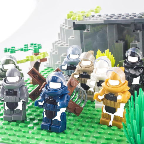 Toy Soldiers Figures Black Bomb Disposal Suit Armor E.O.D Suit Toys Military Equipment Custom Minifigure Compatible with Mini Figure of Major Bran...