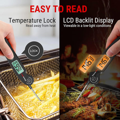 ThermoPro TP605 Instant Read Meat Thermometer Digital for Cooking, Waterproof Food Thermometer with Backlight & Calibration, Digital Probe Cooking...