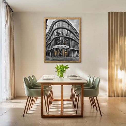 Posterizer 1 pcs-black-and-white photograph of Luxury store front 8-Photography Art-Retro Art-Gift for Women, Fashionistas, Designer Fashion Fans-...