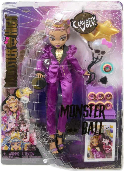 Monster High Doll, Clawdeen Wolf in Monster Ball Party Fashion with Themed Accessories Including Balloons...