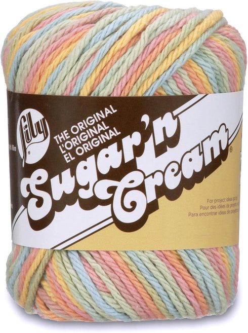 Lily Sugar 'N Cream The Original Ombre Yarn, 2oz, Gauge 4 Medium, 100% Cotton, Butter Cream - Machine Wash & Dry......