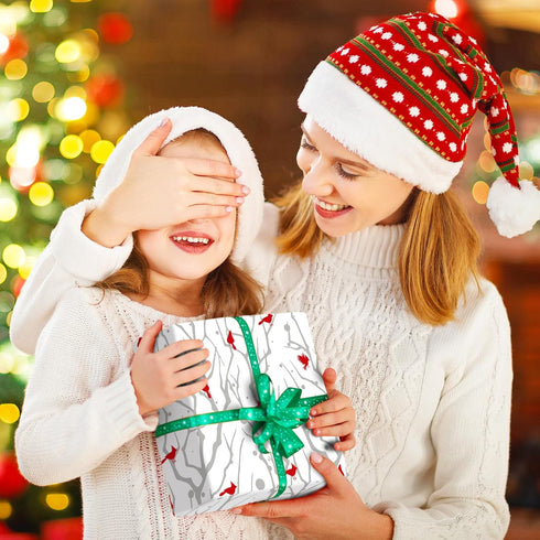 Whaline 100 Sheet Christmas Tissue Paper Set Cardinal Print Gift Wrapping Paper DIY Art Craft Tissue for Xmas Packaging Wedding Birthday Bouquet, ...