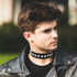 Skeleteen Biker Leather Studded Choker - Gothic Punk Rock N Roll Jewelry Accessories Leather and Metal Collar Costume Necklace...
