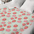 Strawberry Flower Summer Fruit Baby Blanket Girls Gift, Mint Green Pink Strawberries Floral Flannel Fleece Nursery Bed Blankets, Soft Lightweight ...
