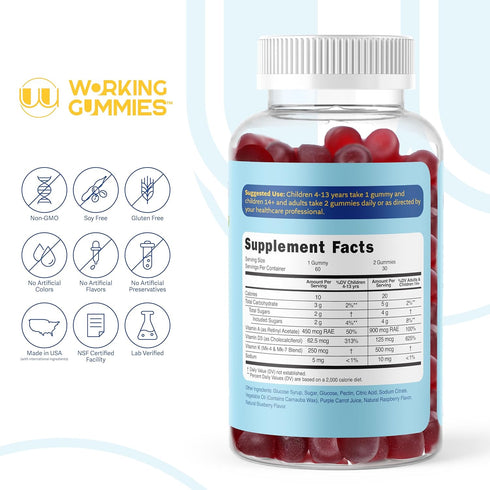 Vitamins ADK Gummies - Vitamin A D3 K2 Supplement - A 3000 iu, D3 5000 iu, K2 500mcg for Immune, Joint, Bone, Heart, Vision Health - Kids, Adults,...