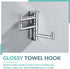 APLusee Swivel Towel Hook Polished Chrome, 304 Stainless Steel Triple Robe Hook with Multi Three Rotating Arms, Foldable Clothes Hanger, Wall Moun...