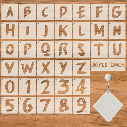 36Pcs Letter Stencils for Painting, Reusable Numbers & Alphabet Stencils,Spray Painting Stencils,Letter Stencils for Wood,Wall,Fabric,Rock,Chalkbo...
