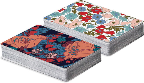 Galison Liberty Floral Playing Card Set from 2 Standard Size Playing Card Decks with Unique Floral Artwork, Sturdy Exterior Drawer Box with Foil-S...
