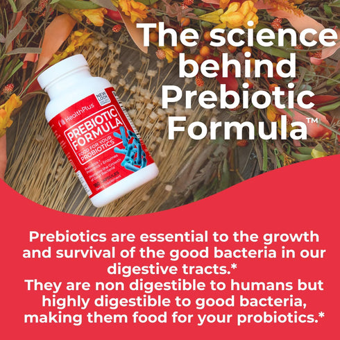 Health Plus Prebiotic Formula - Probiotics + Prebiotics + Digestive Enzymes - Gluten Free, Dairy Free, Natural Herbal Ingredients (180 Capsules, 6...