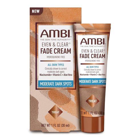 Ambi Even & Clear Fade Cream, Hydroquinone-free, Hyperpigmentation Treatment, Dark Spot Corrector, Results In As Little As 4 Weeks, Niacinamide, A...