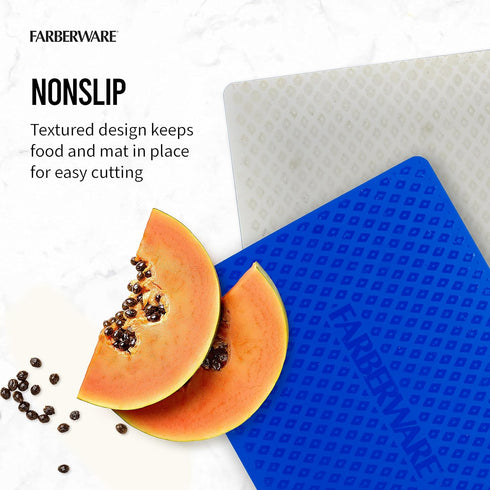 Farberware Flexible Kitchen Cutting Mat Set - Made in the USA - Cross-Contamination Prevention, 8x10 and 11x14 Inches, Non-Slip Design - Easy-Care...