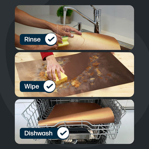 Cooks Innovations Non-Stick Oven Protector Mat - 2 Heavy Duty Nonstick Rack Liners to Protect Convection, Electric, Gas & Microwave Ovens - BPA & ...