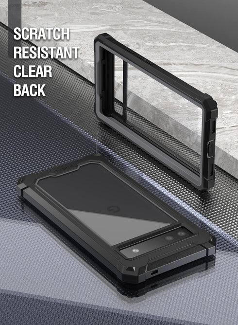 Poetic Guardian 6FT Drop Tested Case for Pixel 6A 5G - Built-in Screen Protector, Full Body Hybrid Shockproof, Black/Clear...