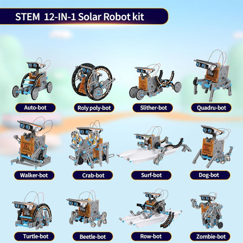 STEM Toys for Boys Ages 8-13, Solar Robot Science Kits for Kids Age 8-12, Educational Building Experiment Projects, Christmas Birthday Gifts for 9...