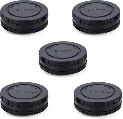 5 Pack Body Cap and Rear Lens Cap Cover Kit for Sony Alpha and NEX Series E-Mount Camera & Lens for Sony A7 A7II A7III A7S A7SII A7R A7RII A7RIII ...
