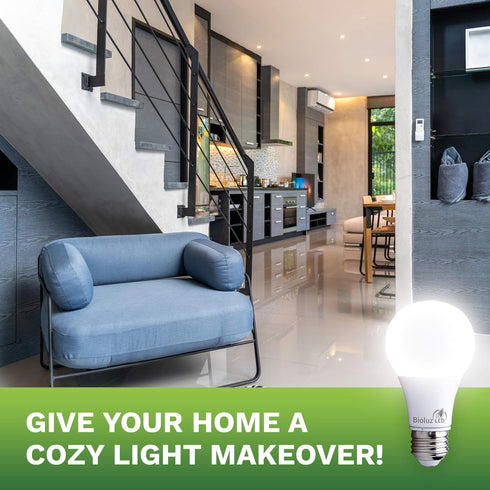 Bioluz LED 60 Watt LED Light Bulbs 4000K Cool White 9 Watts = 60W Non-Dimmable A19 LED Light Bulbs 6 Pack...