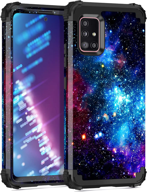 Miqala for Galaxy A51 5G Case,Glow in The Dark Three Layer Heavy Duty Shockproof Full Body Hard Plastic Bumper+Soft Silicone Protective Case for S...