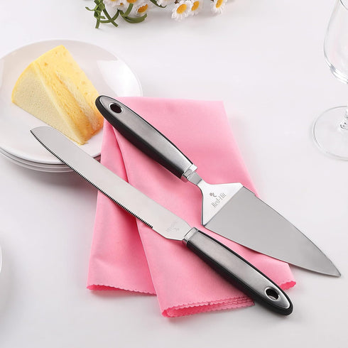 Cake Cutting Set for Wedding Cake Knife and Server Set, Cake Cutter and Pie Spatula, Cake Server and Knife Set of 2 with Thickened Stainless Steel...
