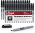 Ultra Fine Permanent Marker Bulk, 32 Pack Ultra Fine Point Black Permanent Marker set, Felt Tip Pens Works on Plastic, Wood, Stone, Metal and Glas...