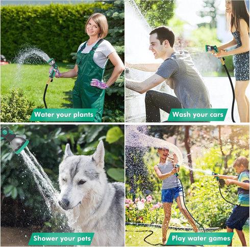 RESTMO Hose Nozzle Heavy Duty, Metal Water Hose Sprayer for Garden, 10 Spray Patterns, Thumb Flow Control, On/Off Valve, for Outdoor Lawn & Plant ...