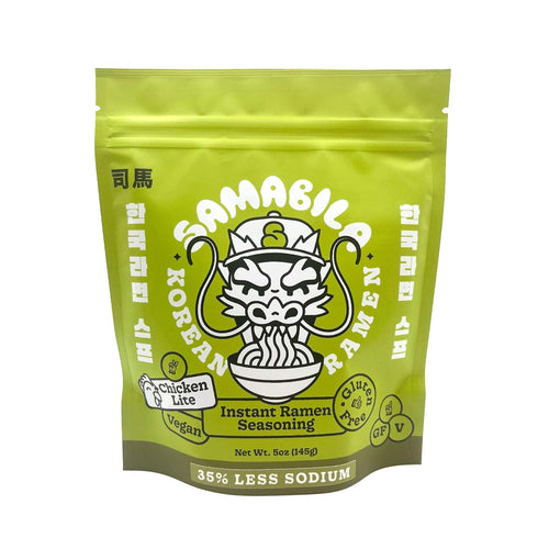 SAMABILA Chicken Lite Instant Ramen Seasoning Powder (35% LESS SODIUM) - Gluten Free - Vegan - Mild - Premium Instant Noodle Soup Powder - 5 oz...