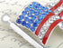 Alilang America USA Patriotic American Red White Blue Crystal Rhinestone Waving Flag Brooch Pin...