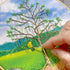 B.Embroidery Hand Sewing kit with Pattern and Full Instructions, Blossom Golden Shower Tree Embroidery Starter kit with a Colorful awhite Backgrou...