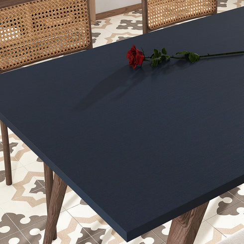 Thicken Peel and Stick Countertops Wood Contact Paper for Cabinets and Drawers Navy Blue Peel and Stick Wallpaper Self Adhesive Faux Wood Grain Co...