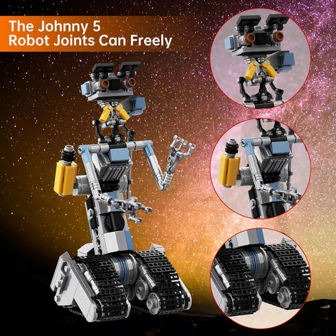 370 Pieces Johnny 5 Robot Building Set, Short Open Circuit Johnny Five Robot Model Toys, Compatible for Lego, Educational Gift Set for Ages 8-14 B...