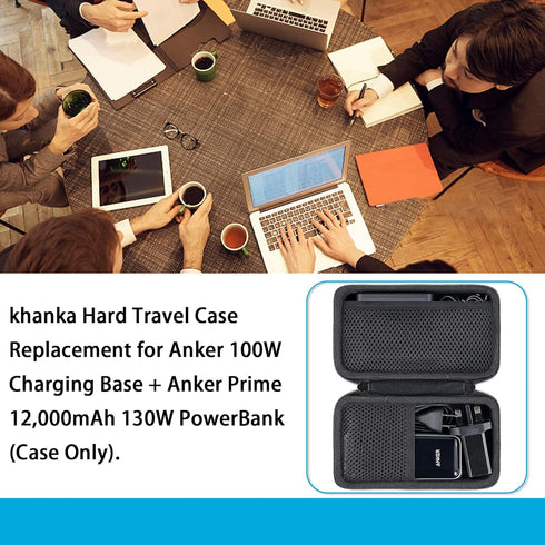 khanka Hard Travel Case Replacement for Anker 100W Charging Base + Anker Prime 12,000mAh 130W PowerBank(Case Only)....