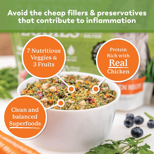 Dr. Harvey's Chicken & Garden Veggies Dog Food, Human Grade Grain-Free Dehydrated Food for Dogs with Freeze-Dried Chicken, Trial Size (5.5 Oz)...