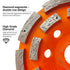 FEWELL 4 1/2” Concrete Grinding Wheel, Double Row Diamond Cup Wheel with 7/8” Arbor for Polishing and Grinding Concrete Surface Brick Stone Marble...