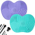 Makeup Brush Cleaner Mat Silicone Pad 2 Pcs Cosmetic Clean Brush Washing Tool Portable Suction Cup Rinse Color Removal Box Beauty Blender Multifun...