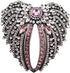Large Angel Wings Brooch Pin For Women Silver Pink Rhinestone for Jackets, Vests, Coats, Bag Accessories...