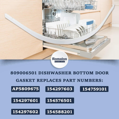 Romalon 154576501 Dishwasher Bottom Door Gasket Replacement Part fir for Frigi-daire dishwashers 809006501 154297601 PS9495545 AP5809675
