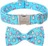 Dog Collar Easter Gift with Bow Tie, Rabbit Egg male Dog Collar with Safety Metal Buckle Adjustable Puppy Collars for Small Medium Large Boy & Gir...