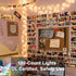 ODEETRONIC Warm Christmas Lights - 21.63ft 100Count Steady & Blink Clear Christmas Lights, UL Certified Incandescent Fairy String Light, White Wir...
