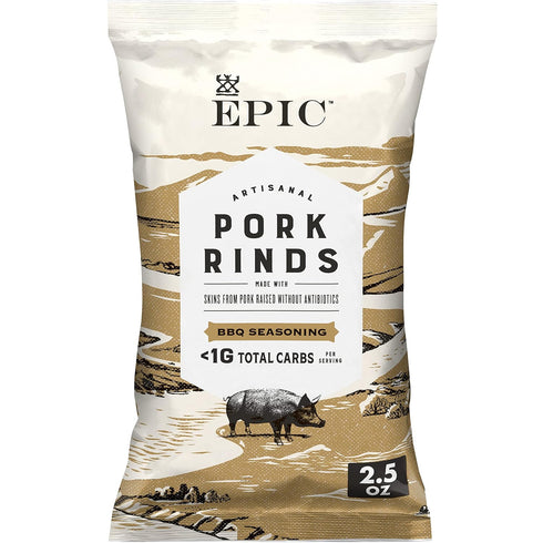 EPIC BBQ Pork Rinds Gluten Free, 2.5oz...