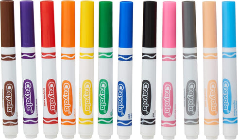 Crayola CRA-58-7712 Classic Non-Washable Marker, Broad-Line, 12 Colors/Set...