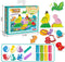 Dinosaur Dough Sets Kitchen Creations Toy Cooking Cokies Cutter,8 Play Do Pack of Compound Colors with 6 Dino Cutter Shapes,1 Roller Tools and Kni...