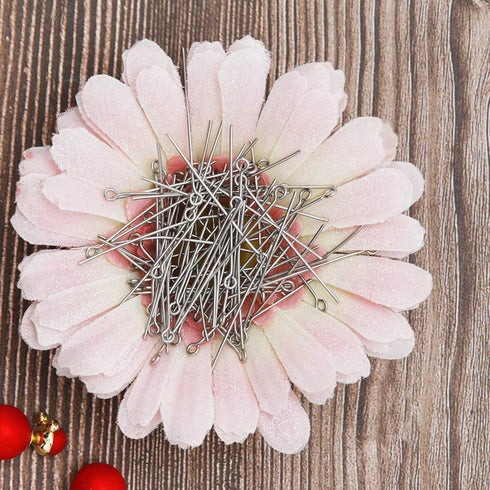 300 Pcs 1.6 Inch 304 Stainless Steel Open Eye Pins Headpins for Jewelry Necklace Making, (Silver)...