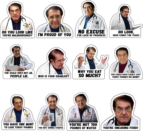 12 Pack Dr Now Magnets, Funny Dr. Nowzaradan Fridge Magnet - 3" × 3" Strong Magnets, Black Text, Motivational Diet Helper - Cute Fun Magnetic Acce...